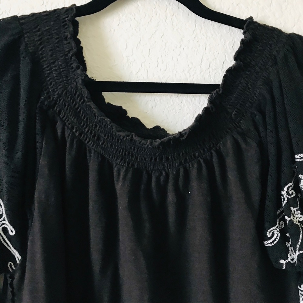 Free People Off the Shoulder Embroidered Jersey - Picture 9 of 9